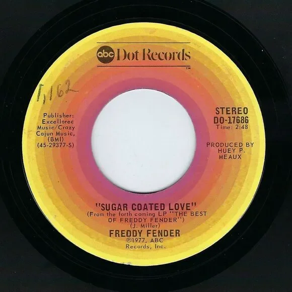 Freddy Fender 45 The Rains Came / Sugar Coated Love on ABC Dot EX Country - Picture 2 of 2